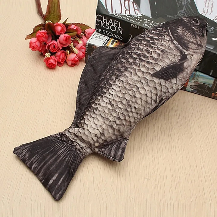 Carp Pen Bag Realistic Fish Shape Make-up Pouch Pen Pencil Case With Zipper Makeup Pouch Casual Gift Toiletry Wash Funny Handbag