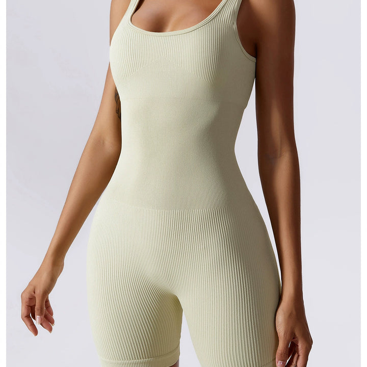 High Elastic Seamless Vest Women's Summer Jumpsuit with Chest Pad