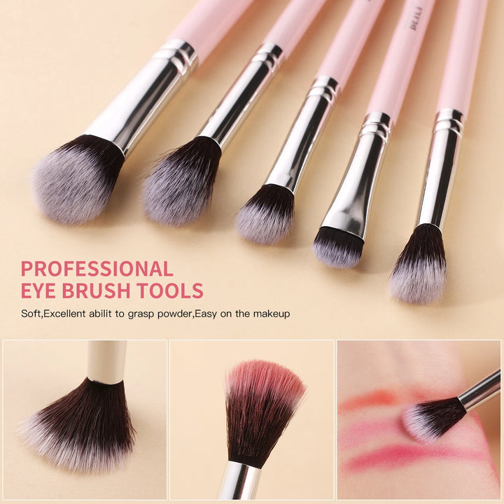 BEILI Makeup Brushes Set with Case Prefessional Foundation Powder Eyeshadow Cosmet Brush kit Pink Make Up Instruments Holder