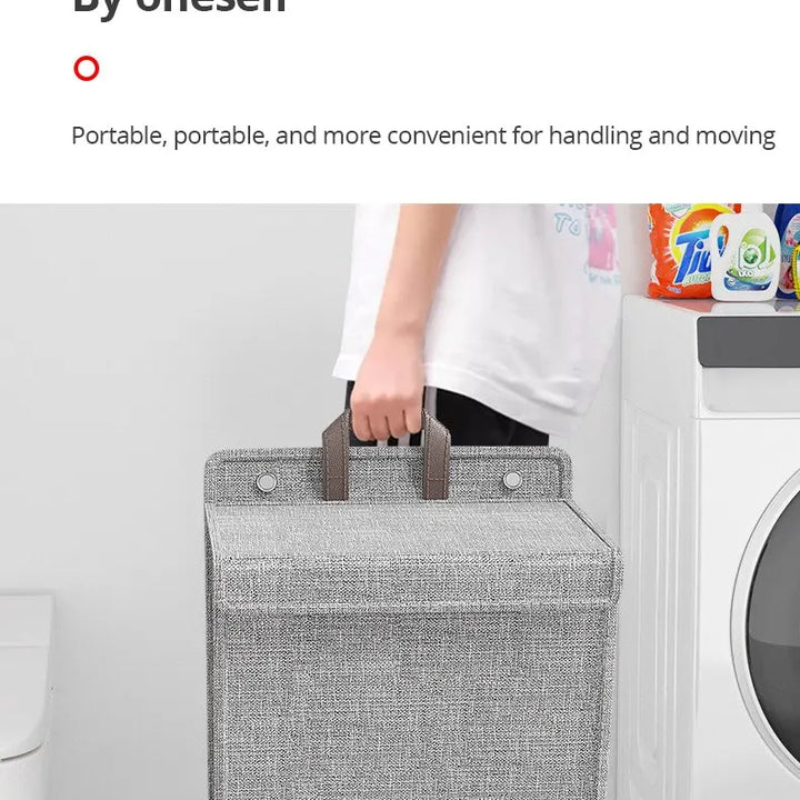 1pc Foldable Adhesive Laundry Basket Hamper, Multifunctional Punch Free Wall Hanging Washing Clothes Mesh Hook Organizer