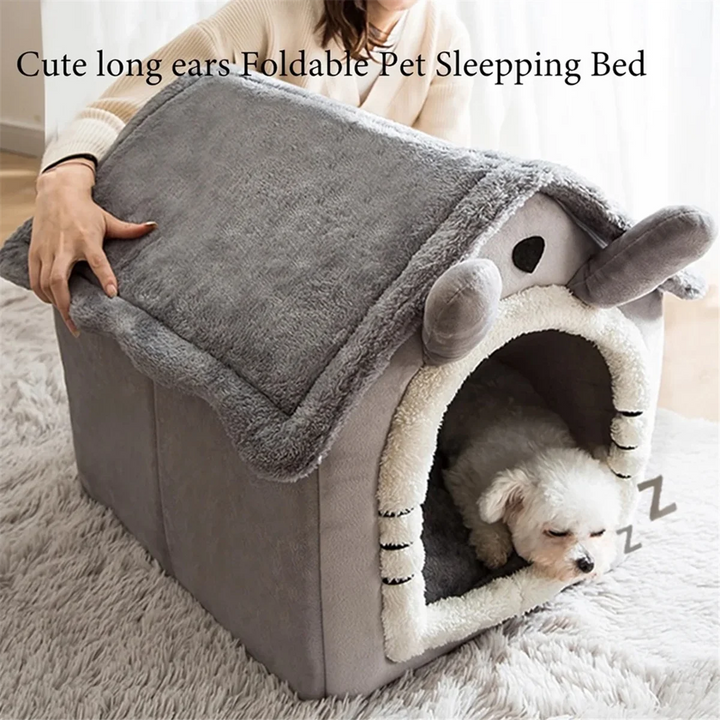 Cat/Dog Bed Removableand Washable Foldable Pet Sleepping Bed Cat House Kennel for Dog House Indoor Cat Nest S