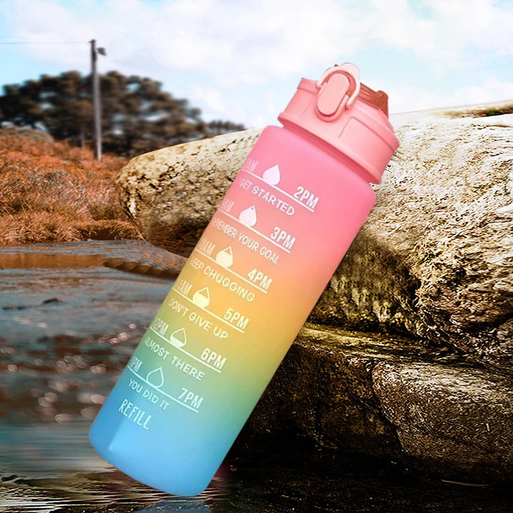 Water Bottle Motivational Sports Mugs Leakproof Bottles Drinking Outdoor Travel Gym Fitness Jugs For Kitchen Cup with Straw New