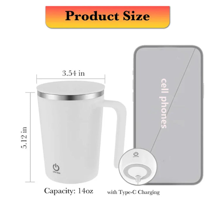 400ml Caneca de copo de agitação automática recarregável portátil café elétrico agitando aço inoxidável rotativo magnético ferramentas de beber