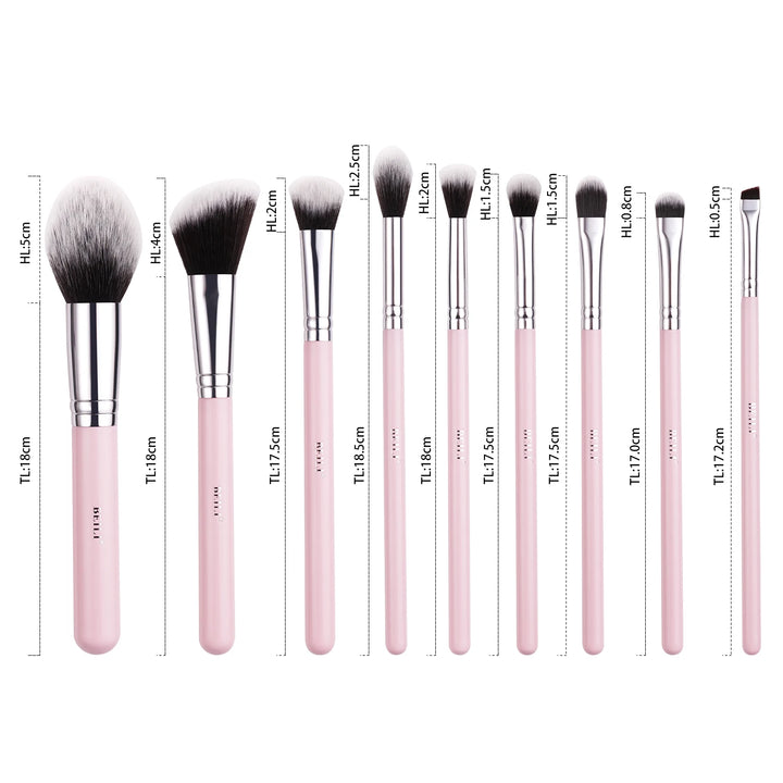 BEILI Makeup Brushes Set with Case Prefessional Foundation Powder Eyeshadow Cosmet Brush kit Pink Make Up Instruments Holder