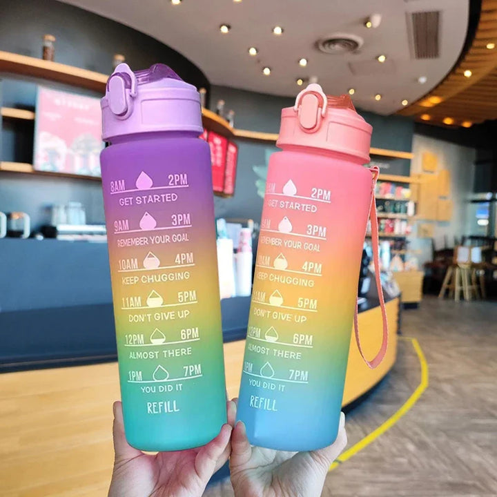 Water Bottle Motivational Sports Mugs Leakproof Bottles Drinking Outdoor Travel Gym Fitness Jugs For Kitchen Cup with Straw New